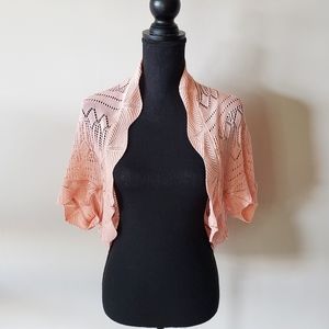 Crochet Shrug in Peach